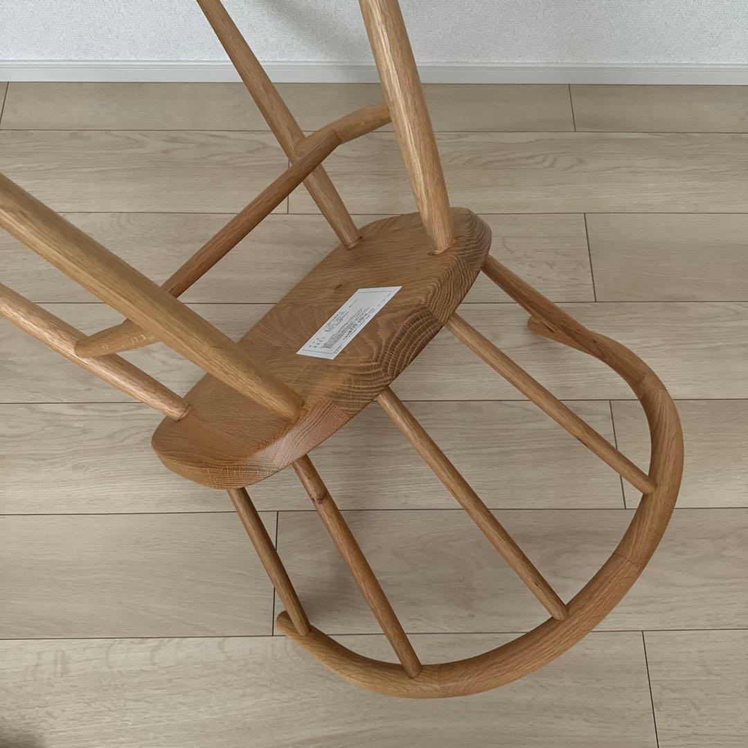 【直接引取】【廃盤】無印良品　オーク材 アームチェア 丸脚 2脚