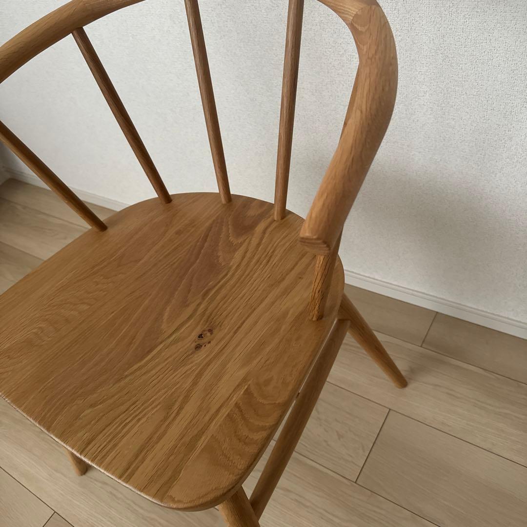 【直接引取】【廃盤】無印良品　オーク材 アームチェア 丸脚 2脚