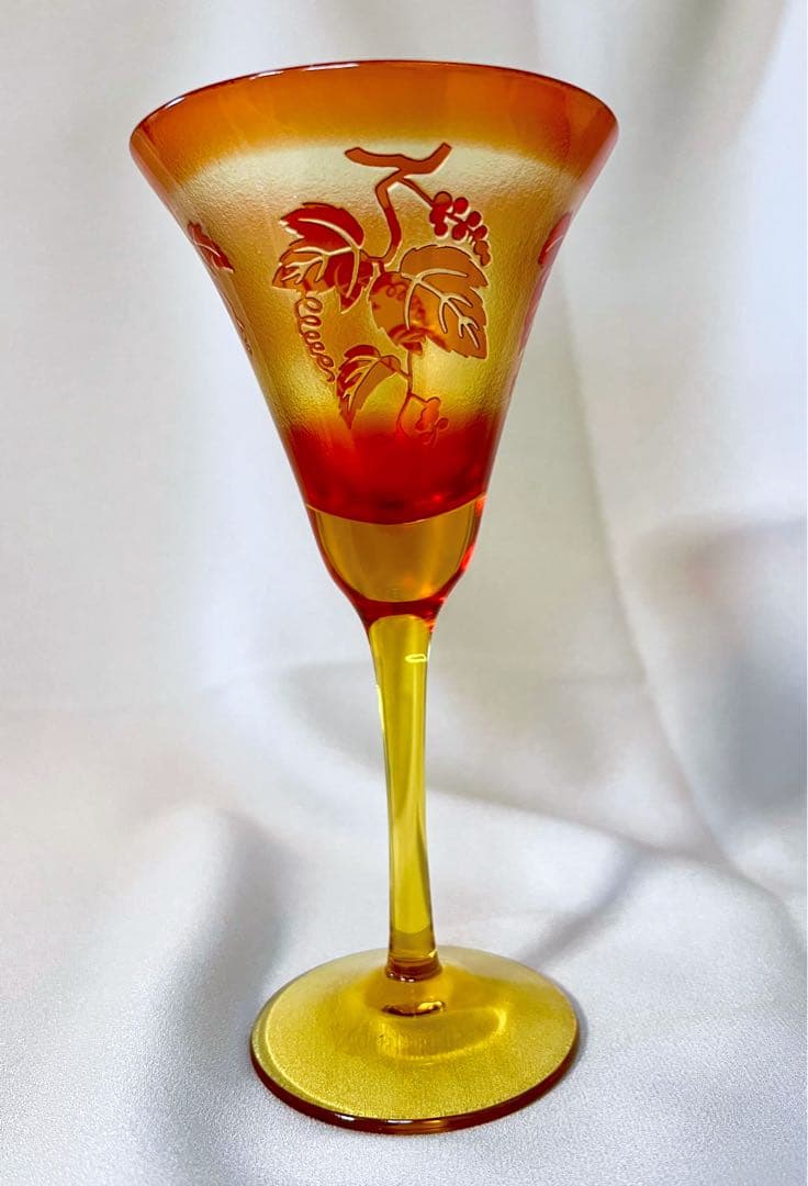 鸛《美品》現代の名工 黒木国昭 綾工房 ワイングラスペア＆ぐい呑みペア切子ガラス