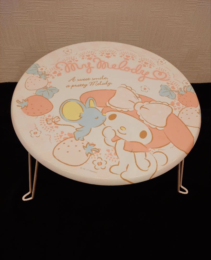 マイメロディ　テーブル　折り畳み　サンリオ　フラットくん　いちご柄