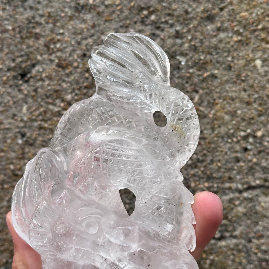 天然石 水晶の龍　置物　ご購入前に在庫確認必要G.182