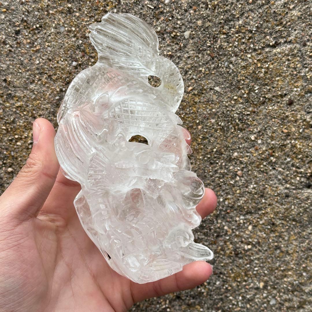天然石 水晶の龍　置物　ご購入前に在庫確認必要G.182