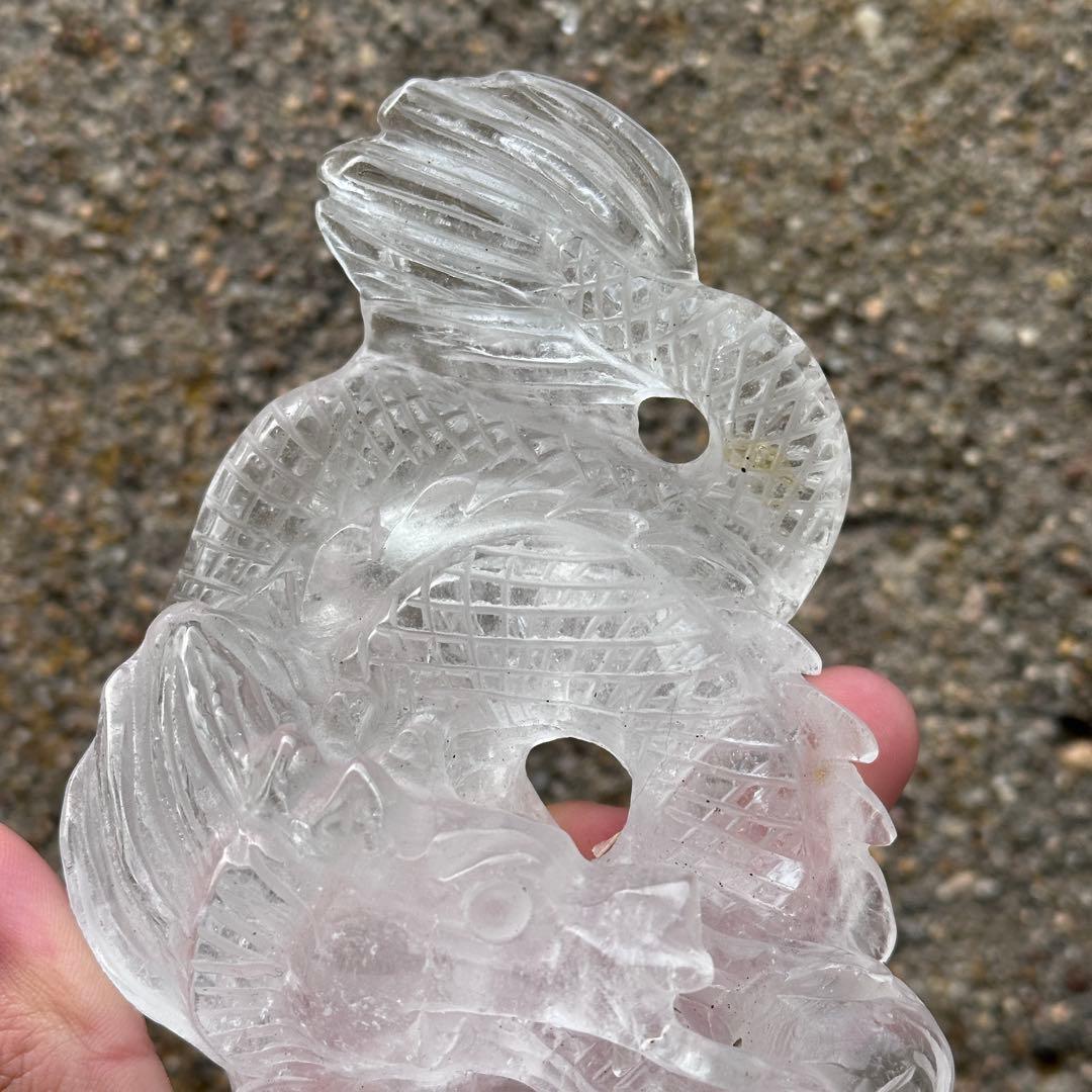 天然石 水晶の龍　置物　ご購入前に在庫確認必要G.182