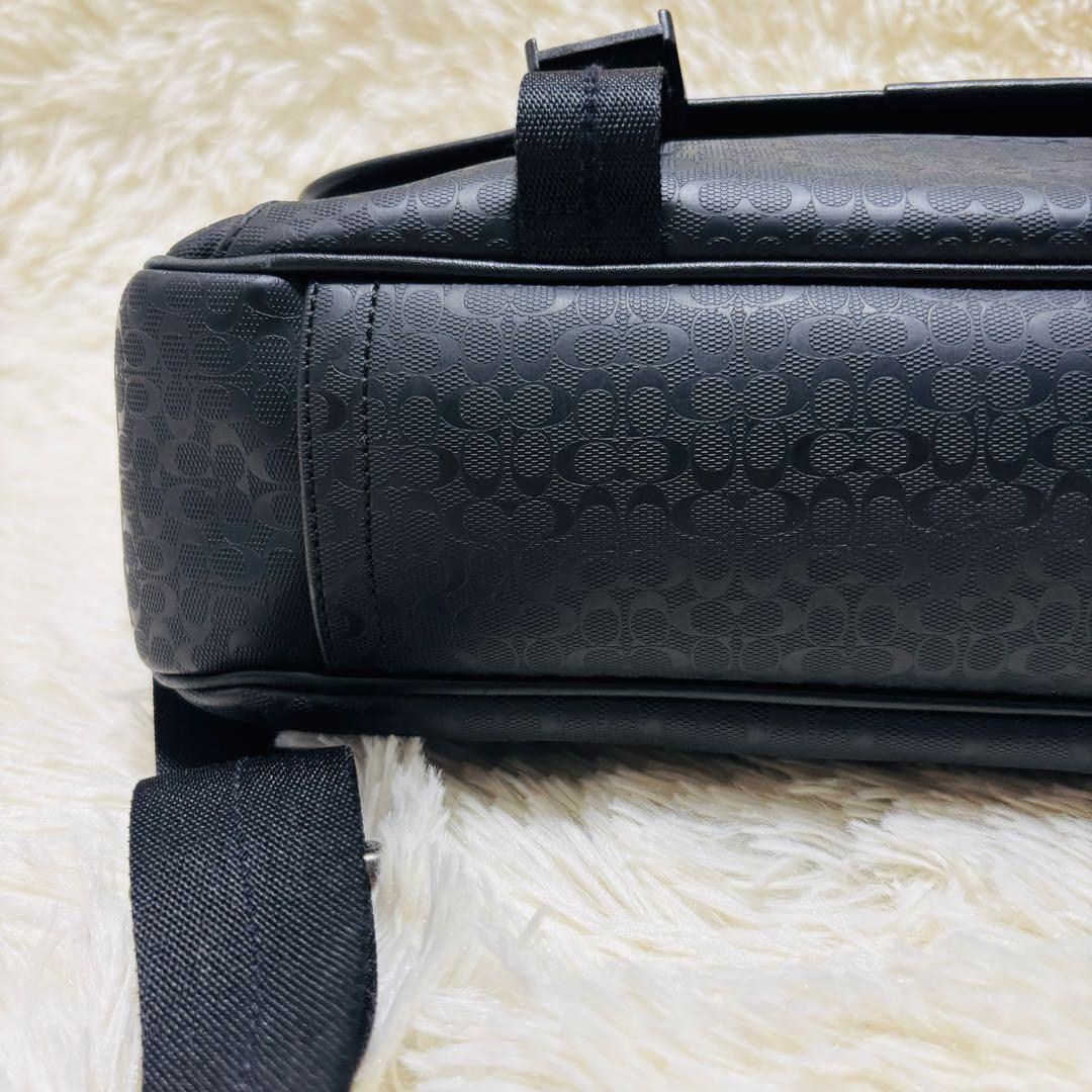 COACH コーチ ヘリテージ シグネチャー メッセンジャーバッグ ブラック