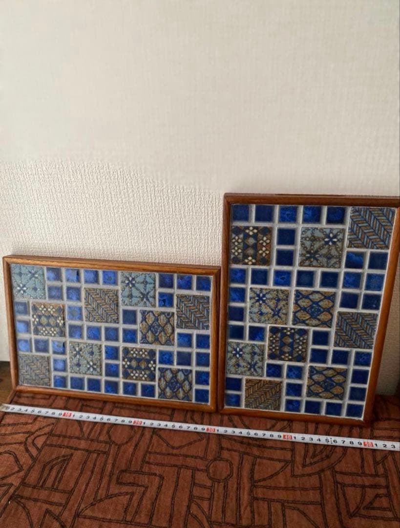 古道具　手仕事 タイルトレイ　 タイルトレー 2枚セット