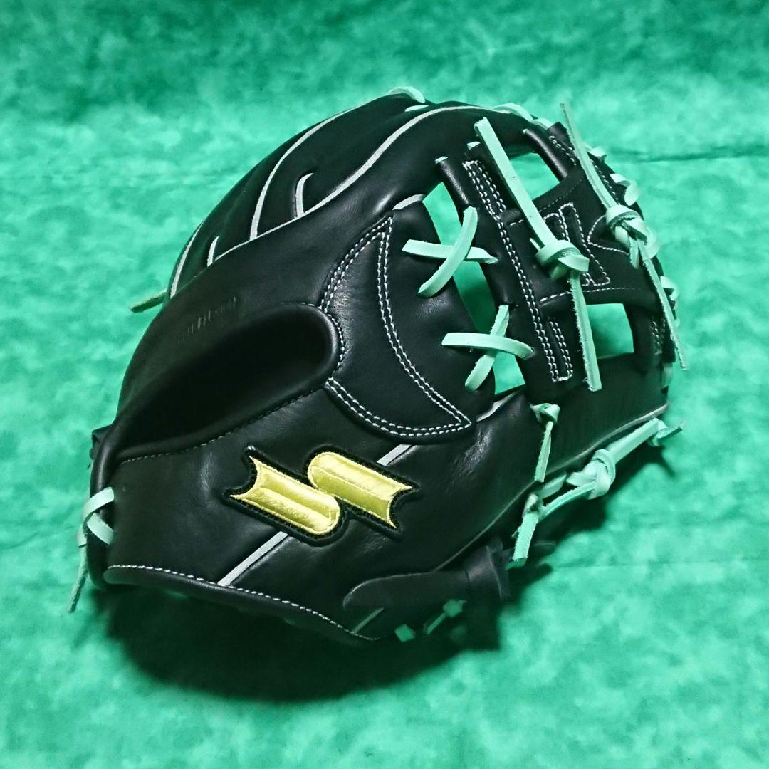 【未使用】SSK 軟式内野手用 トライチャージ ブラック×エメラルドグリーン