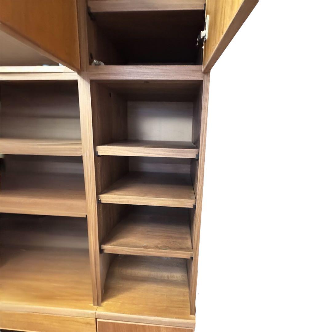 【着払い・3点まとめ売り】壁面収納 デスク付 国産 ウォールナット 受注生産家具