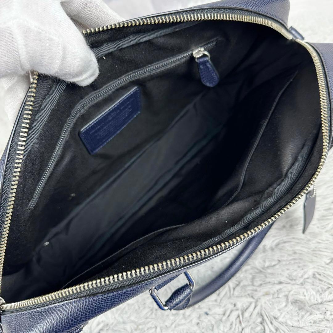 極美品 COACH レザー 2way ビジネスバッグ ダブルファスナー 斜め掛け