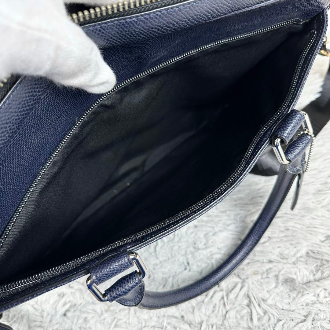極美品 COACH レザー 2way ビジネスバッグ ダブルファスナー 斜め掛け