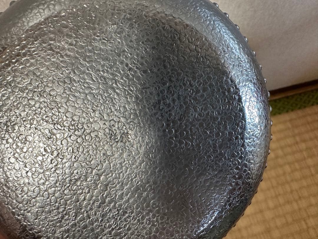 純銀製 玉霰打出 花蕾摘 あられ 湯沸 銀瓶 工芸品 美術品 煎茶道具