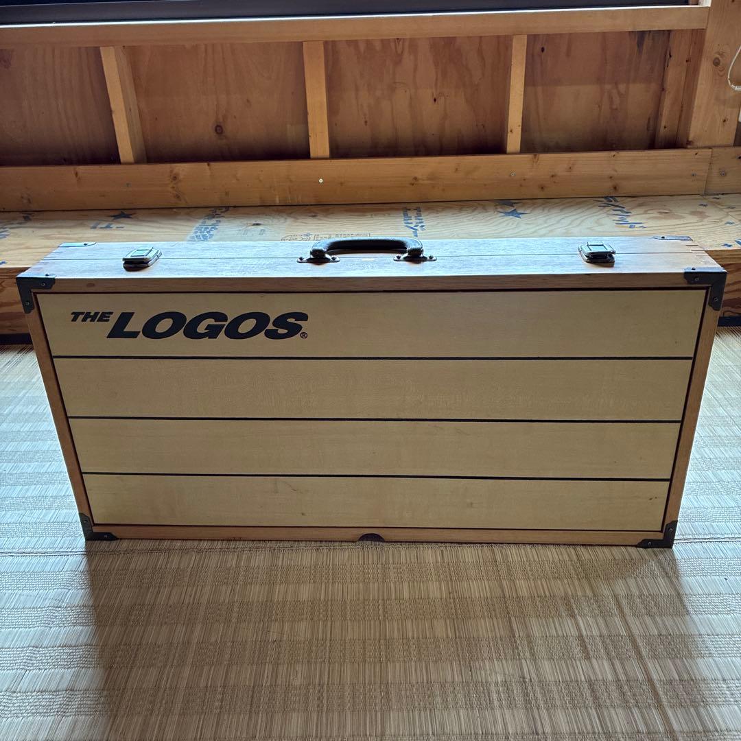 美品　ロゴス　アウトドア　ウッド　テーブルチェアセット　キャンピング