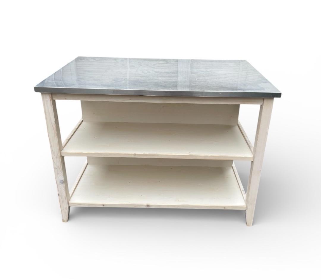 大阪京都限定 ニトリ ワークテーブル シナモ12078WH ステン