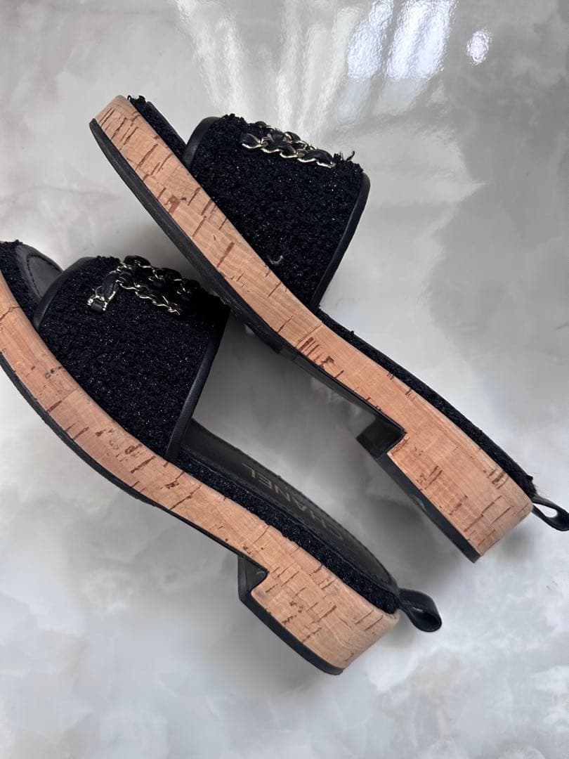 CHANEL ブラック サンダル