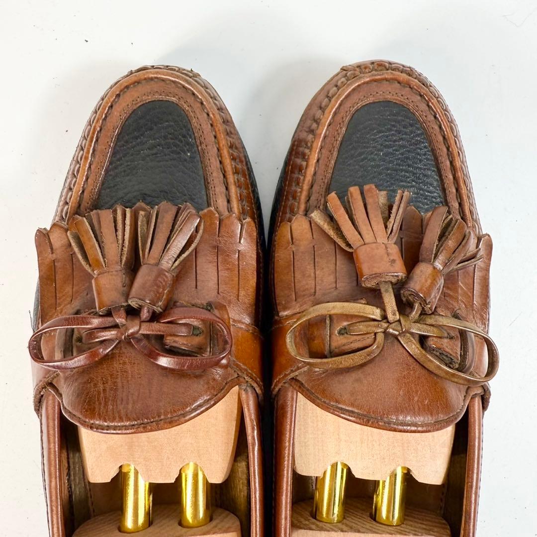 ジョンストン＆マーフィー　タッセル ローファー(8)革靴　イタリア製　フリンジ