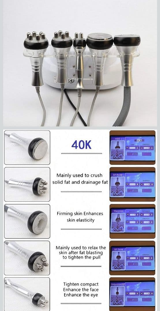 40Kキャビテーション ラジオ派 RF 超音波 赤色LED 美顔器 ボディケア