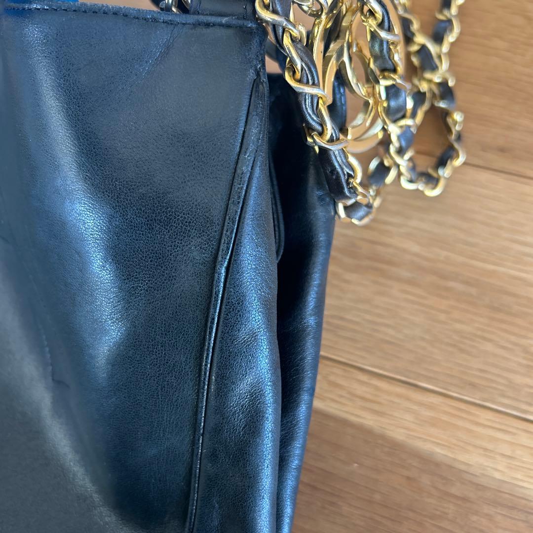 CHANEL 黒 レザー バッグ CCロゴ