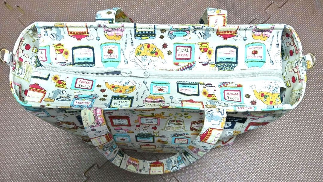 チャッピーA4対応猫柄トートバッグ持手付き20cmFポーチコットンこばやし