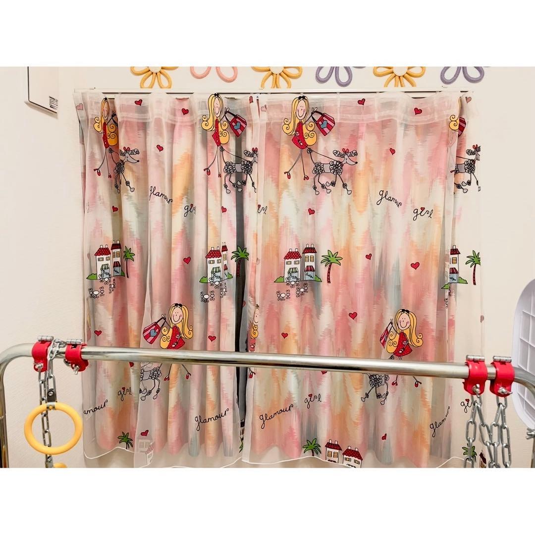 【送料込み】子供部屋カーテン柄遮光カーテン&レースカーテンset♡