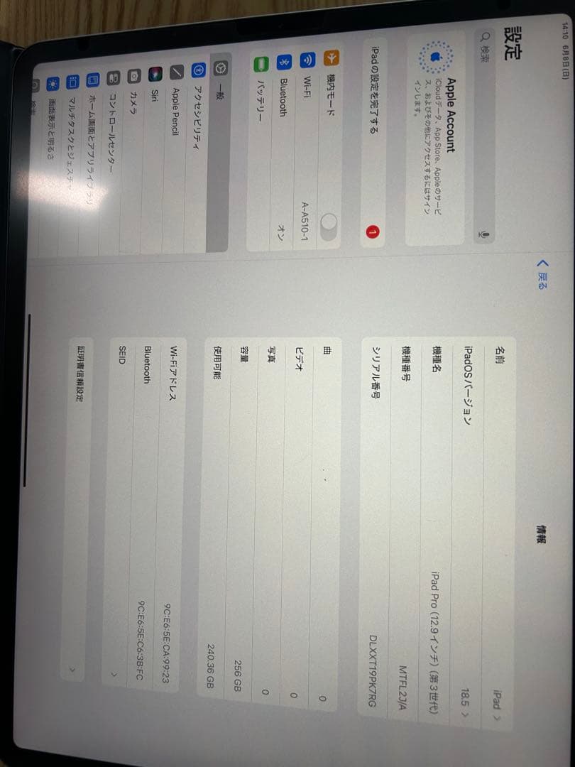 iPad (第3世代) 12.9インチ　256GB