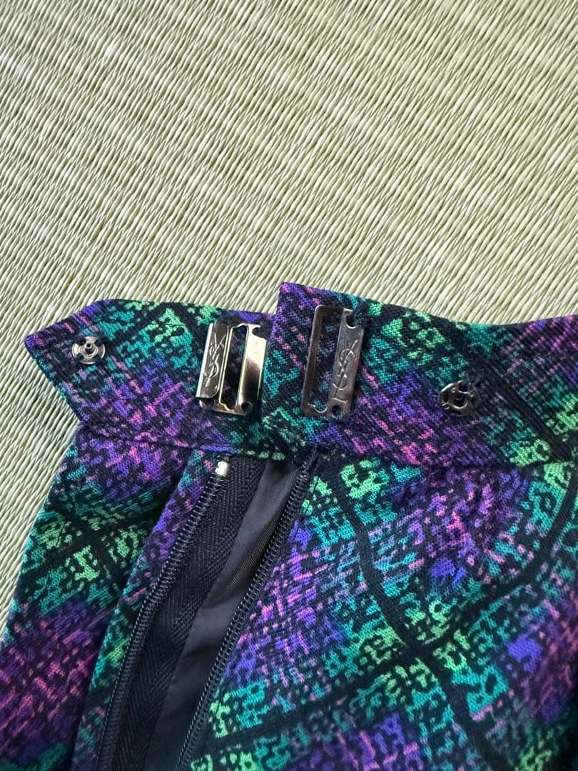 合馬公式アカウント1イヴ・サンローラン　ヴィンテージチェックワンピース M