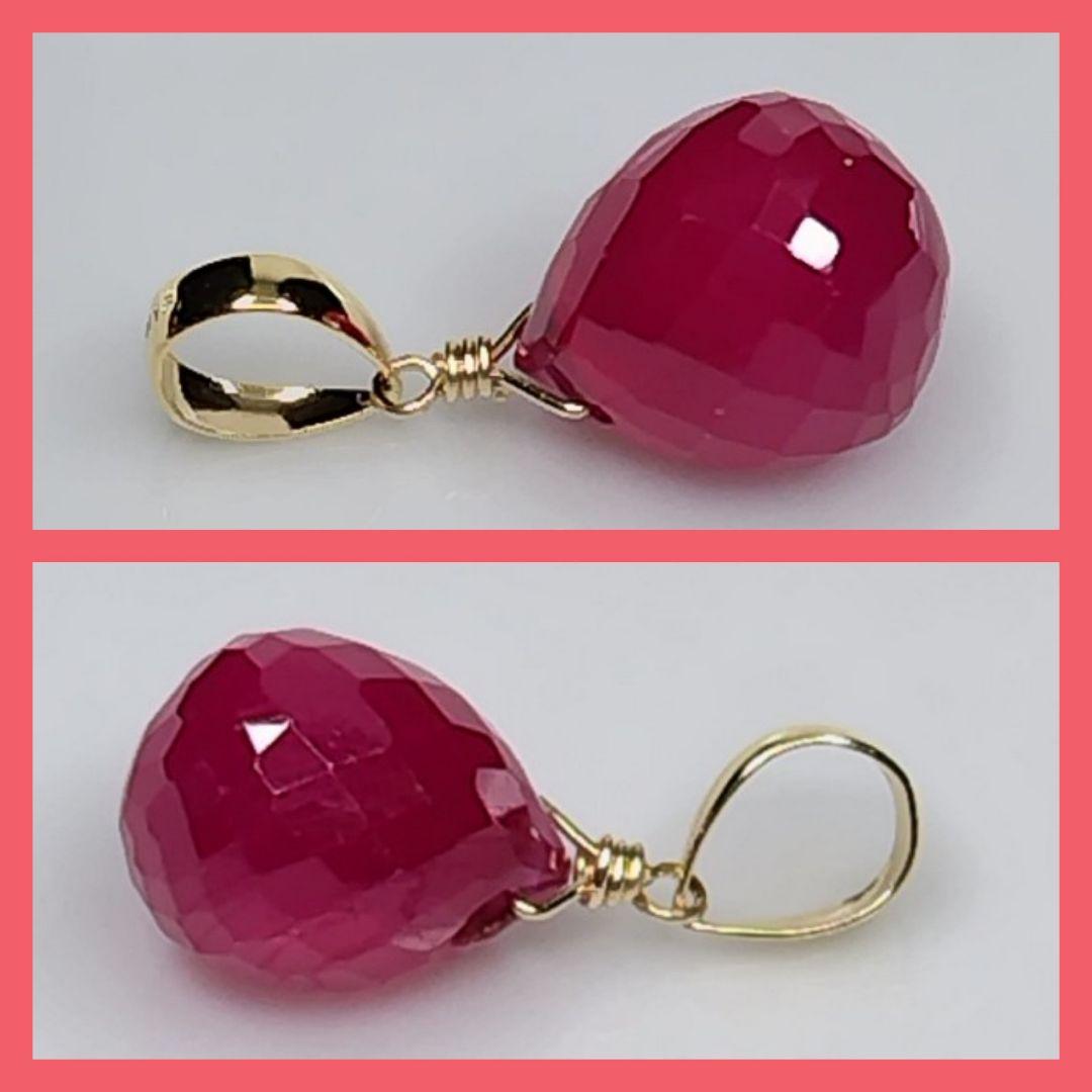 No.1338 エメラルド ドロップカット ペンダントトップ チャーム kgf