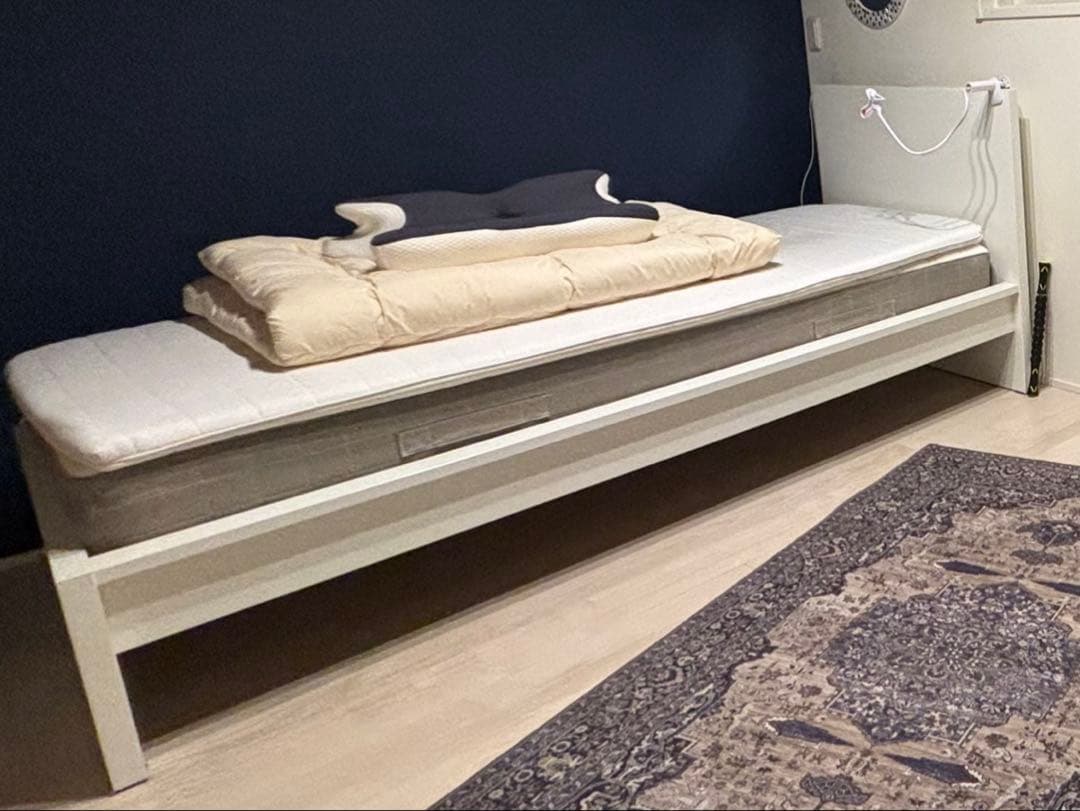 引き取り限定 IKEA MALM ベッドフレーム ホワイト セット