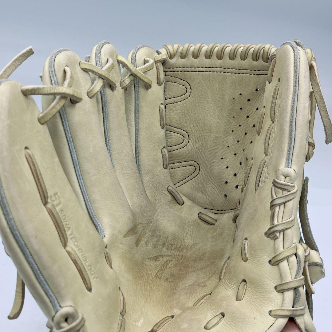 Mizuno Pro 軟式グローブ 22モデル投手用 クリーム色 収納袋付き　左
