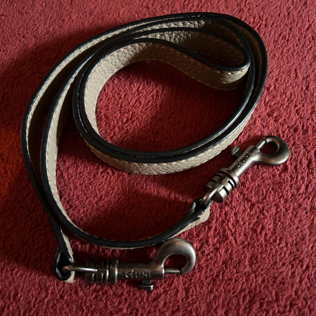 グレー レザー ハンドバッグ ショルダー付 ラゲージナノ ショッパー ベージュ