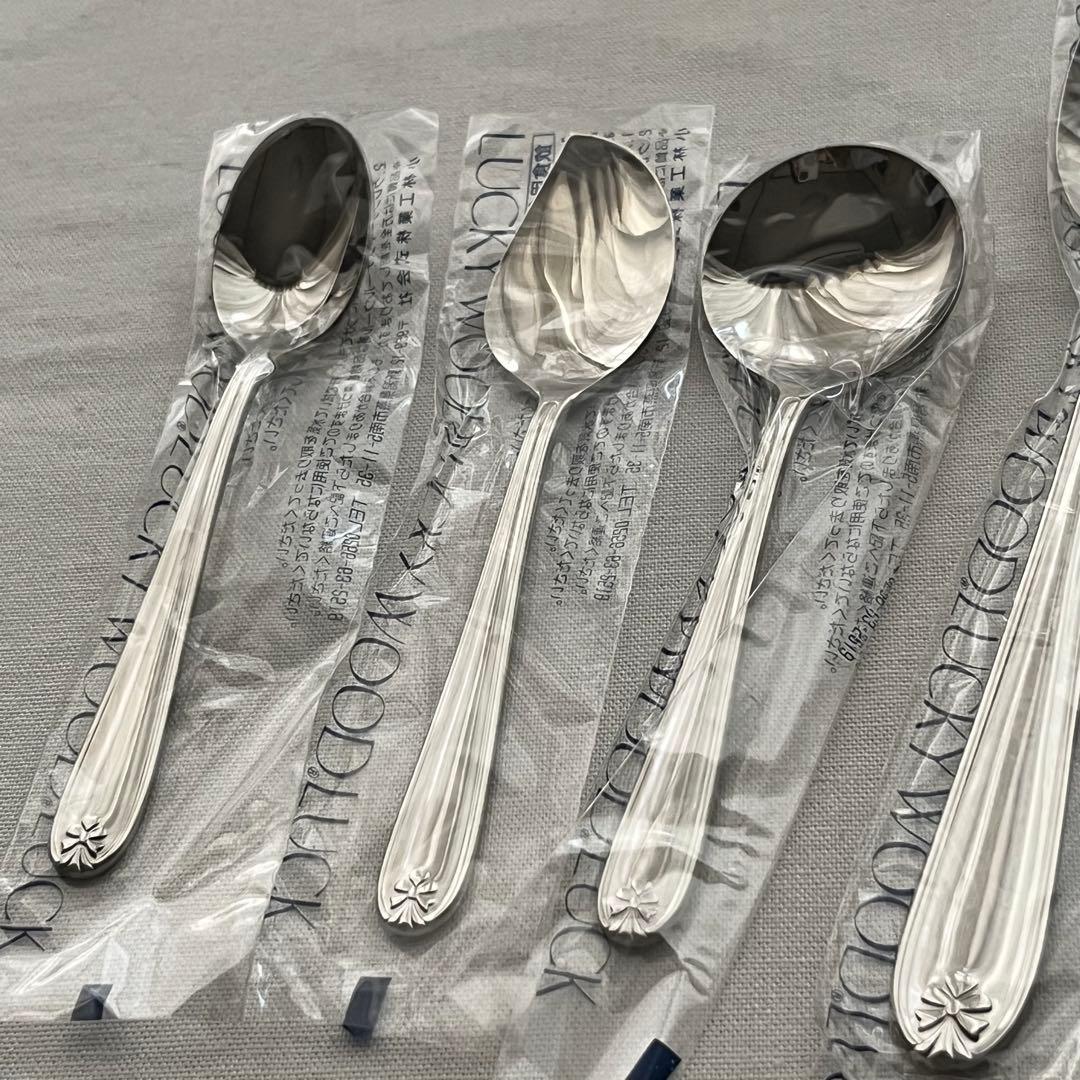 ラッキーウッド マリエッタ 18-10ステンレス リボン柄 30本 ブイヨン