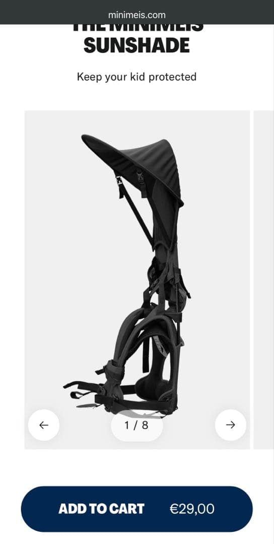 【未使用品】MINIMEIS ミニマイス肩車キャリア　サンシェード付き