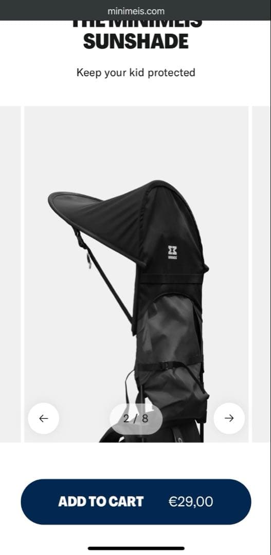 【未使用品】MINIMEIS ミニマイス肩車キャリア　サンシェード付き
