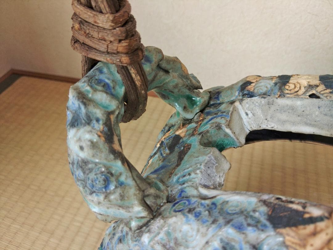 和＆アジアンテイスト　丸型の陶器の水槽　ベタや金魚やメダカ＆インテリアに