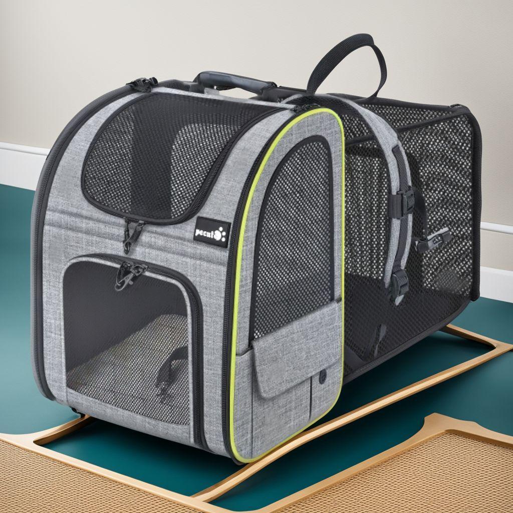 拡張可能 2WAY ペット キャリーバッグ バッグ