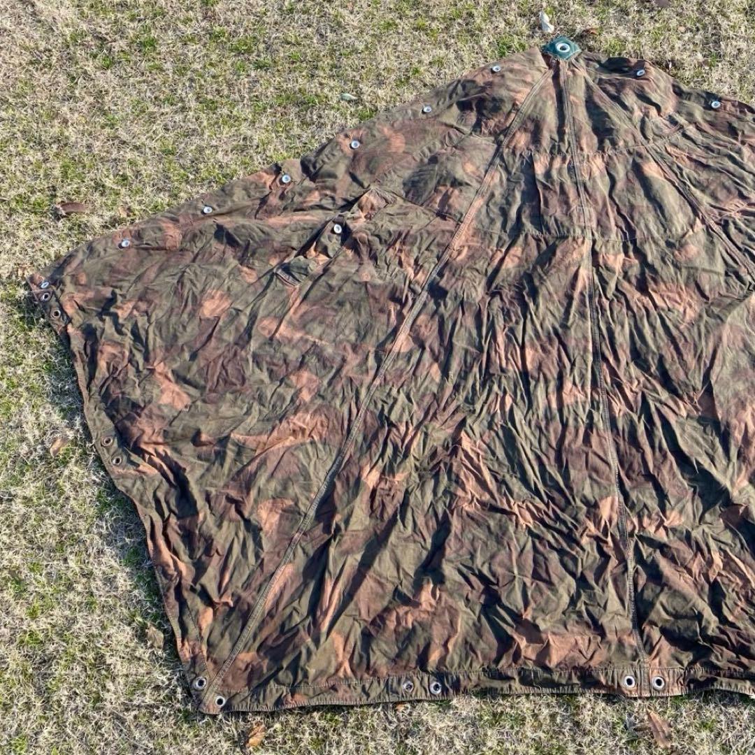 ハンガリー軍幕③　ポンチョ　２枚　ポール・ペグセット　 ワンポールテント