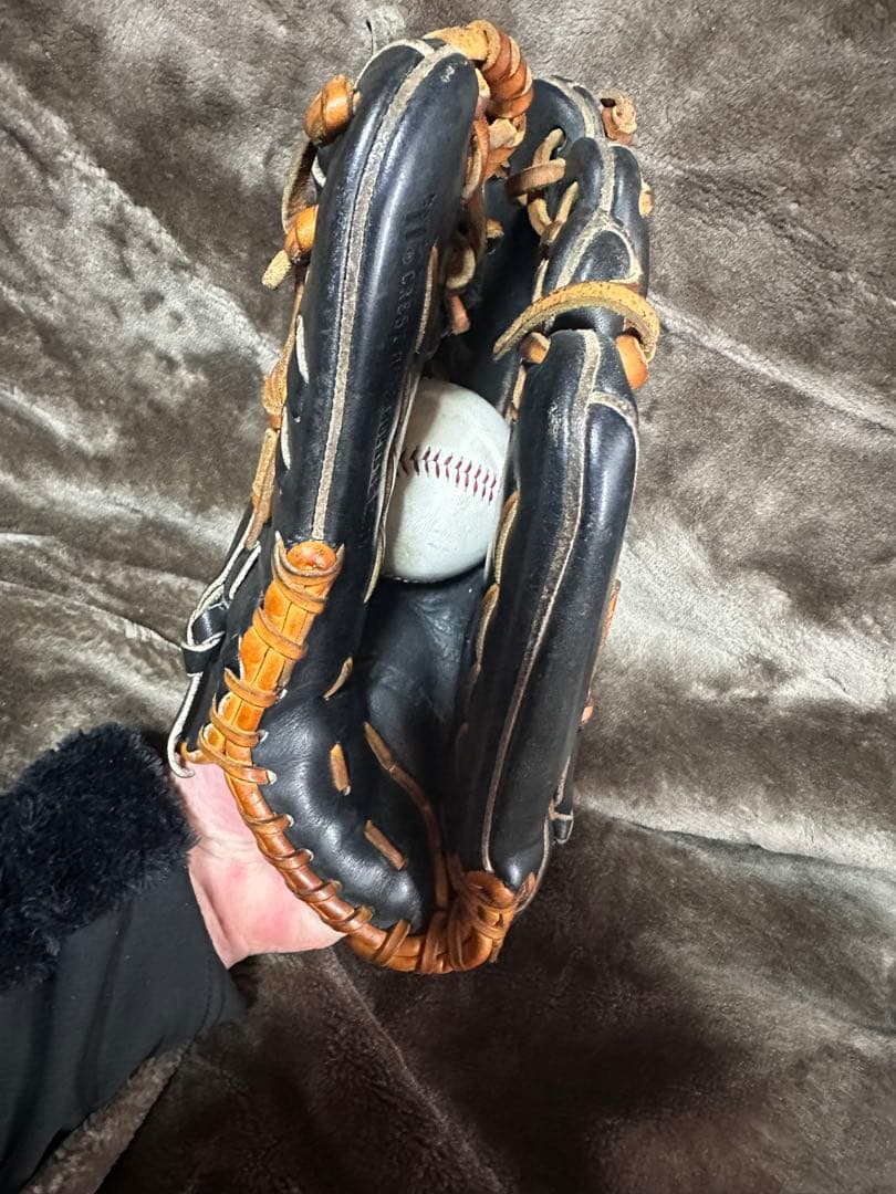 【中古】ミズノプロ　 一般硬式　外野　オーダー　ビッグM 刺繍あり