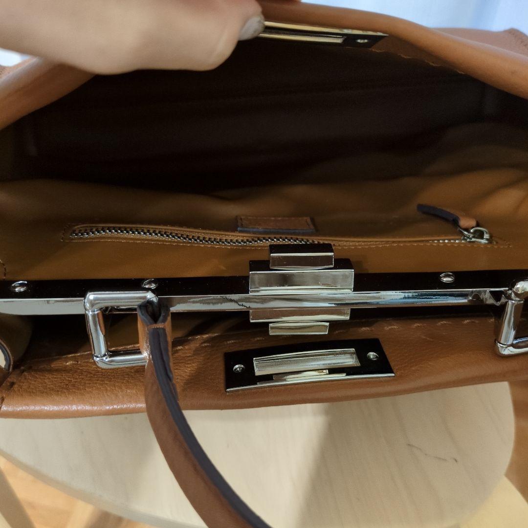 jamuONEHANDLE 2wayレザー ハンドバッグ キャメル