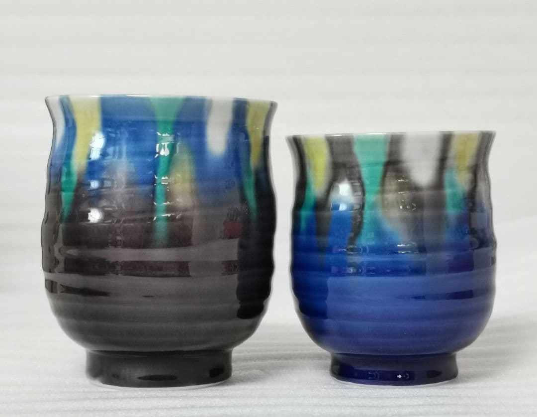 九谷焼 博峰窯 柴田博 睦揃 釉彩 飯碗 お茶碗 湯呑 湯呑み