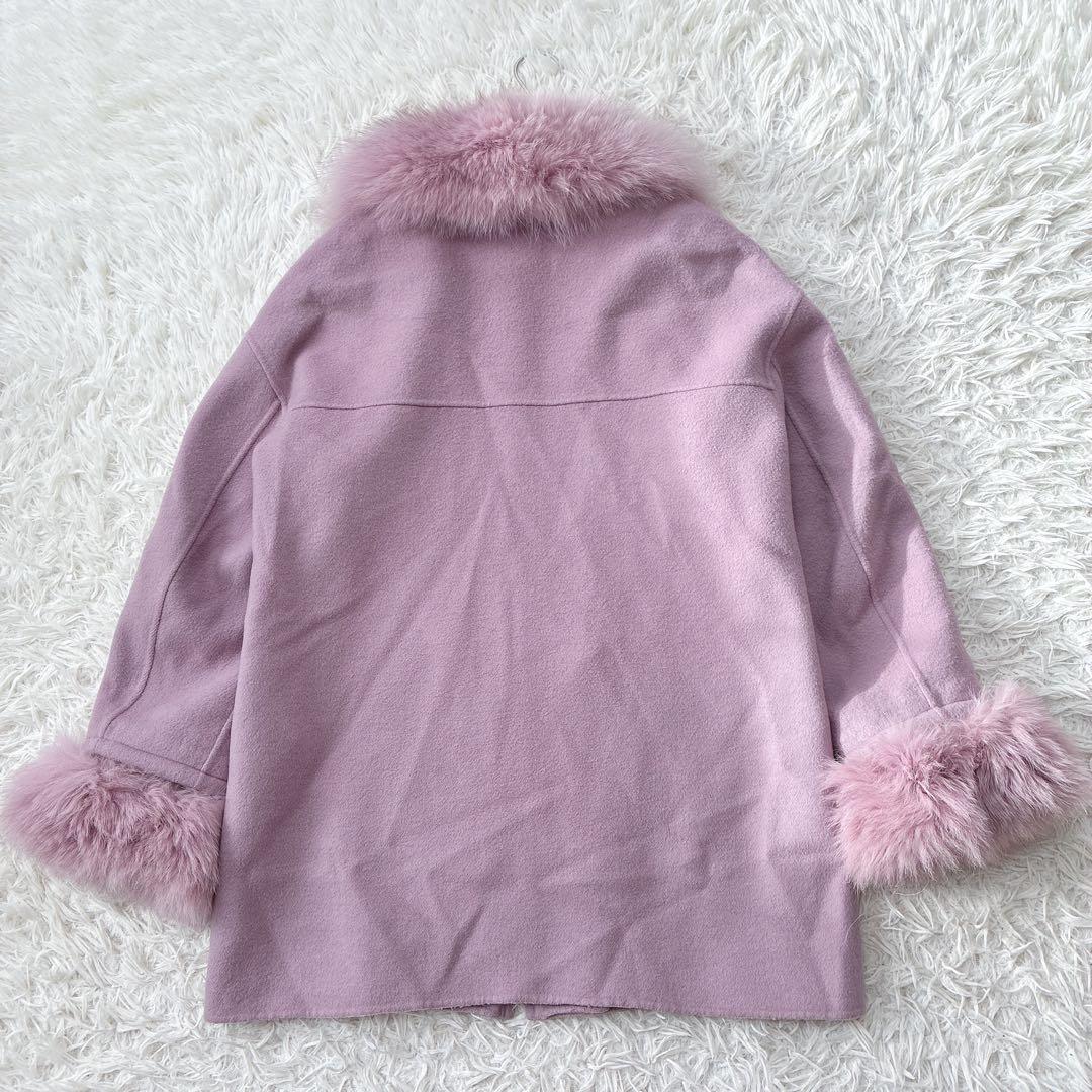 近年モデル✻グレースコンチネンタル フォックスファー取り外しリバーコート ピンク