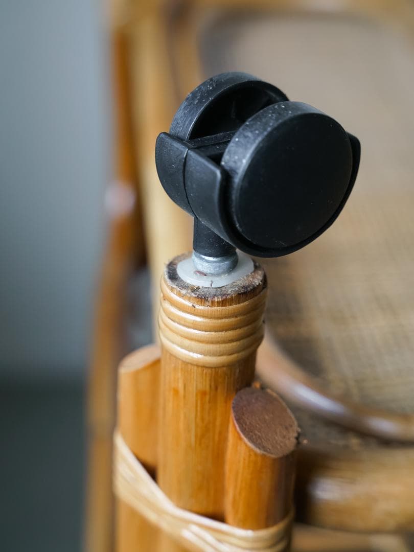 ジャパニーズモダン ガラステーブル 藤家具 /ラタン ヴィンテージ 昭和レトロ