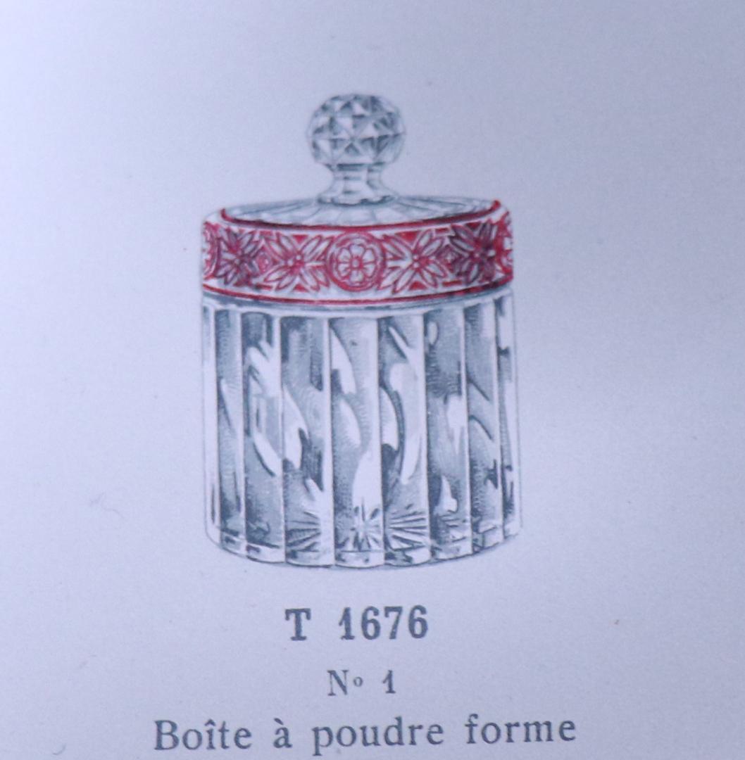 オールド・バカラ 激レア 18面体 桃色被せ パウダーボックス 蓋物 エンパイア