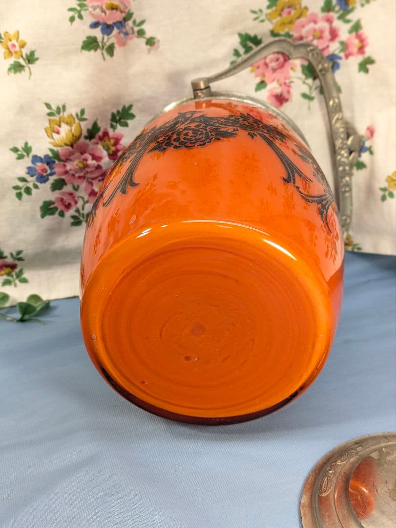 イギリス アンティーク ガラス製 ビスケットバレル