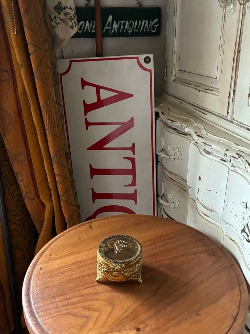 フランス　アンティーク　オルモル　ガラス　ジュエリー　ボックス　真鍮　レア