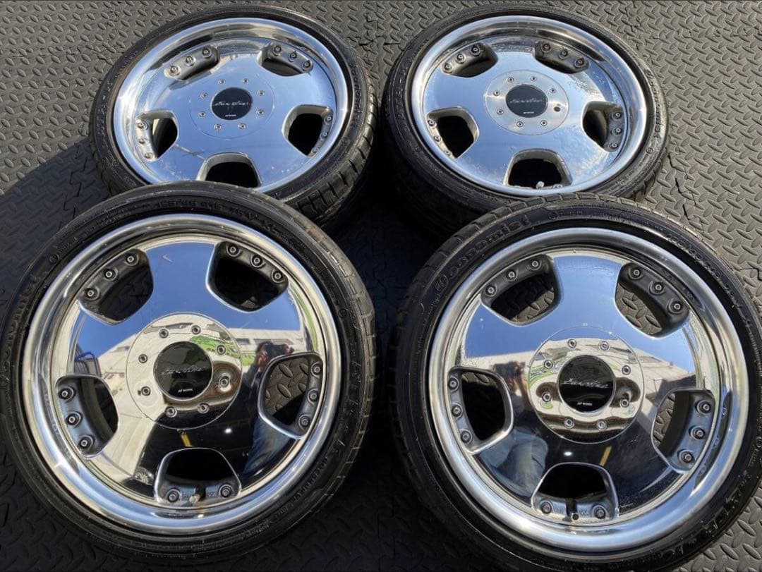 深リムメッキ WORK ユーロライン 15インチPCD100