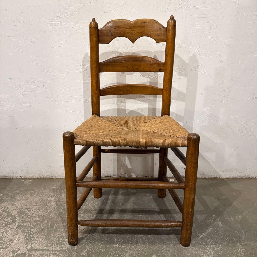 ヴィンテージ　ダイニングチェア　カフェチェア　藁座面　2