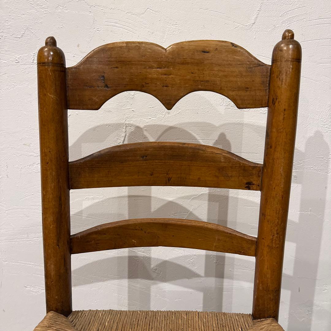 ヴィンテージ　ダイニングチェア　カフェチェア　藁座面　2