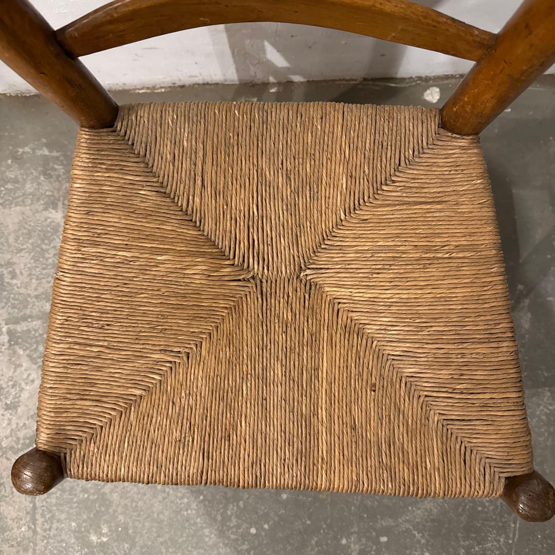 ヴィンテージ　ダイニングチェア　カフェチェア　藁座面　2