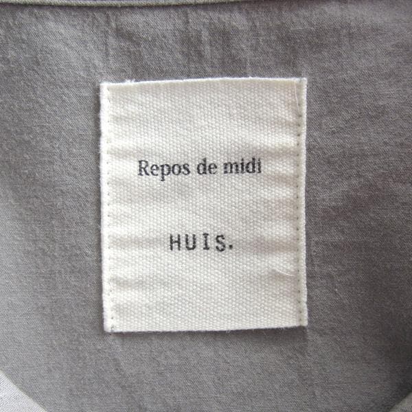 e*7様 美品　HUIS.／ハウス★　コットン　ロングシャツ　グレー　F