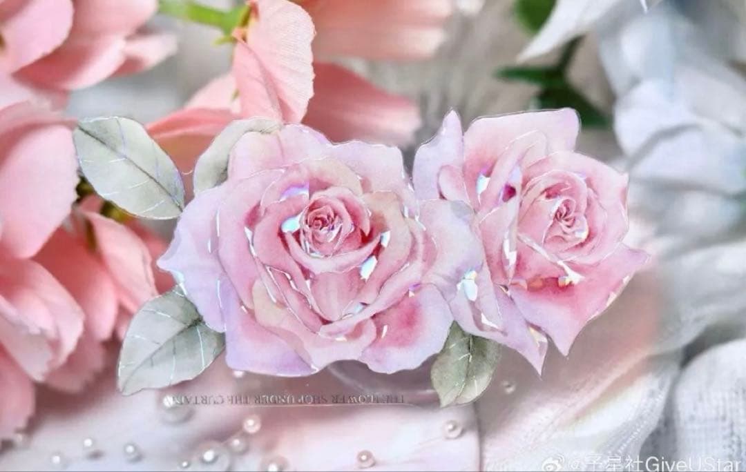 英彩 6cm×5m 粉宜人 海外マスキングテープ　海外マステ　バラ　花