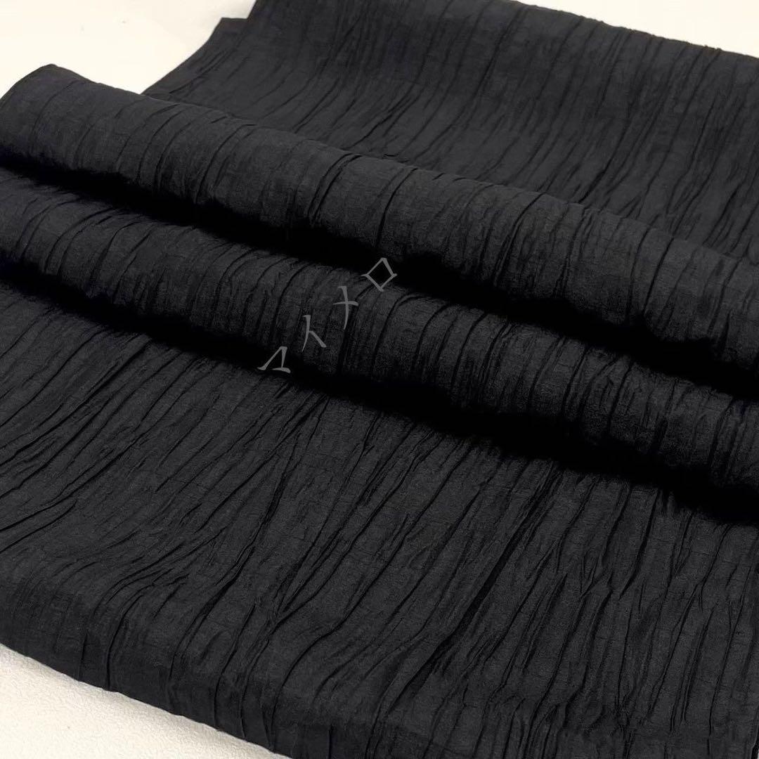 浴衣　綿麻　先染め ブロックチェック 黒　グレー　格子 2点　0531⑫