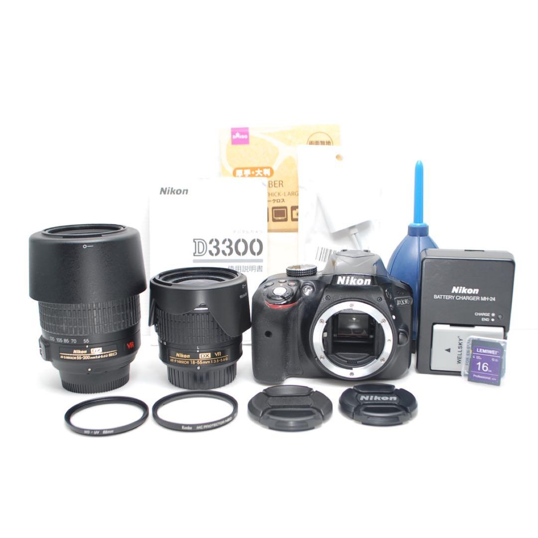 ❤️Nikon D3300❤️望遠レンズ付き 手ぶれ補正付き美品 スマホ転送OK